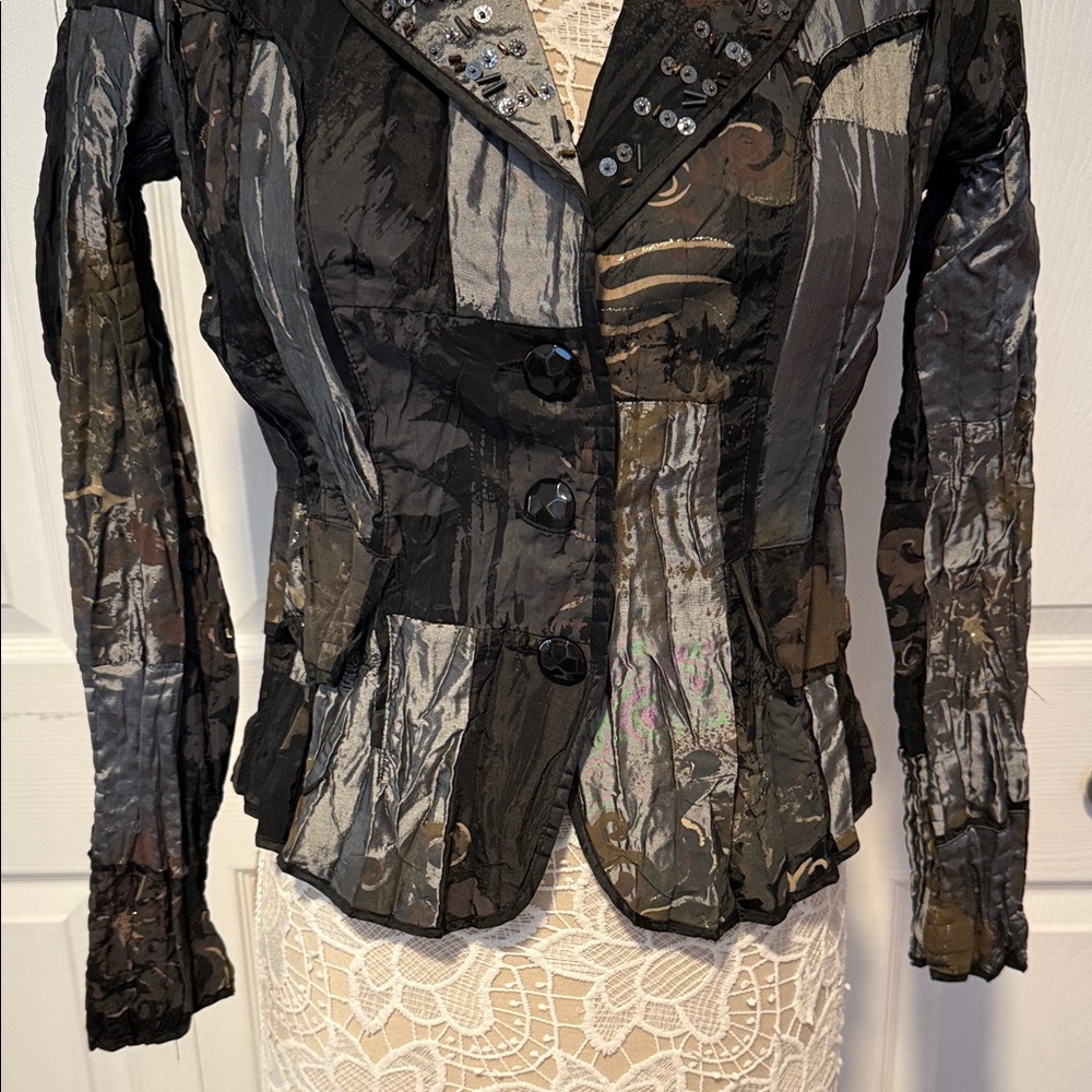 Alberto Makali Patchwork Blazer Jacket Three-Butt… - image 3